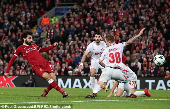 محمد صلاح لحظة تسجيل هدفه فى سبارتاك موسكو محمد صلاح لحظة تسجيل هدفه فى سبارتاك موسكو
