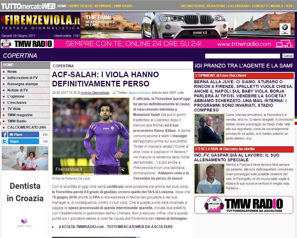 موقع مختص باخبار فيورنتينا