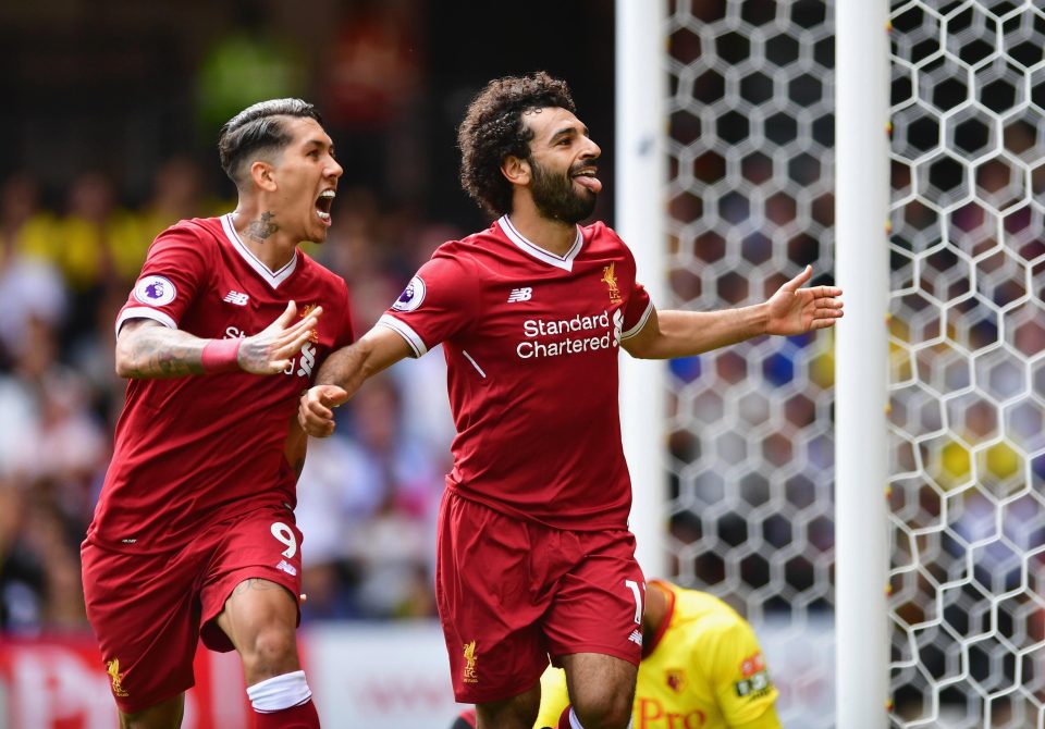 صلاح يحتفل بالهدف الأول له مع ليفربول صلاح يحتفل بالهدف الأول له مع ليفربول