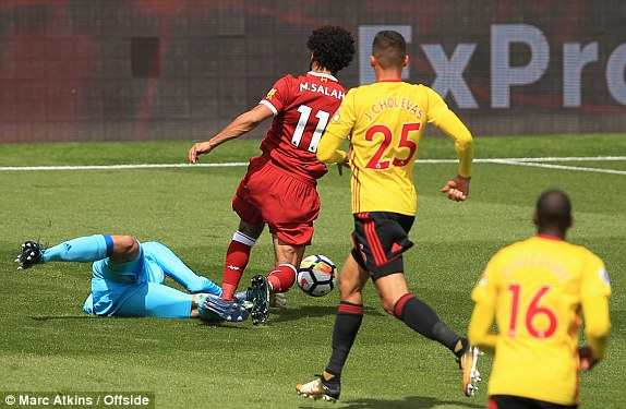 محمد صلاح لحظة العرقلة واحتساب ضربة الجزاء محمد صلاح لحظة العرقلة واحتساب ضربة الجزاء