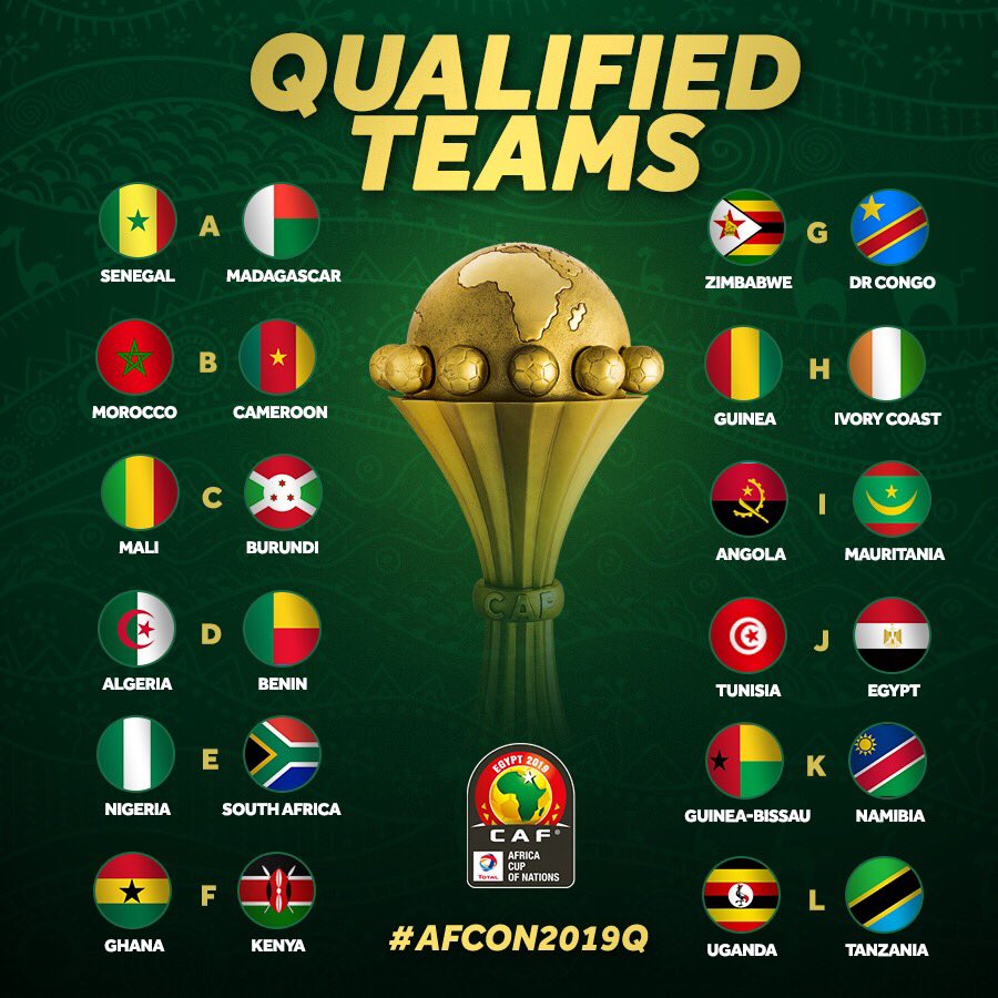 المنتخبات المتأهلة لأمم أفريقيا 2019