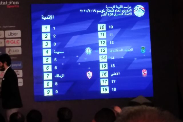 قرعة الدوري المصري الموسم الجديد 2019/2020