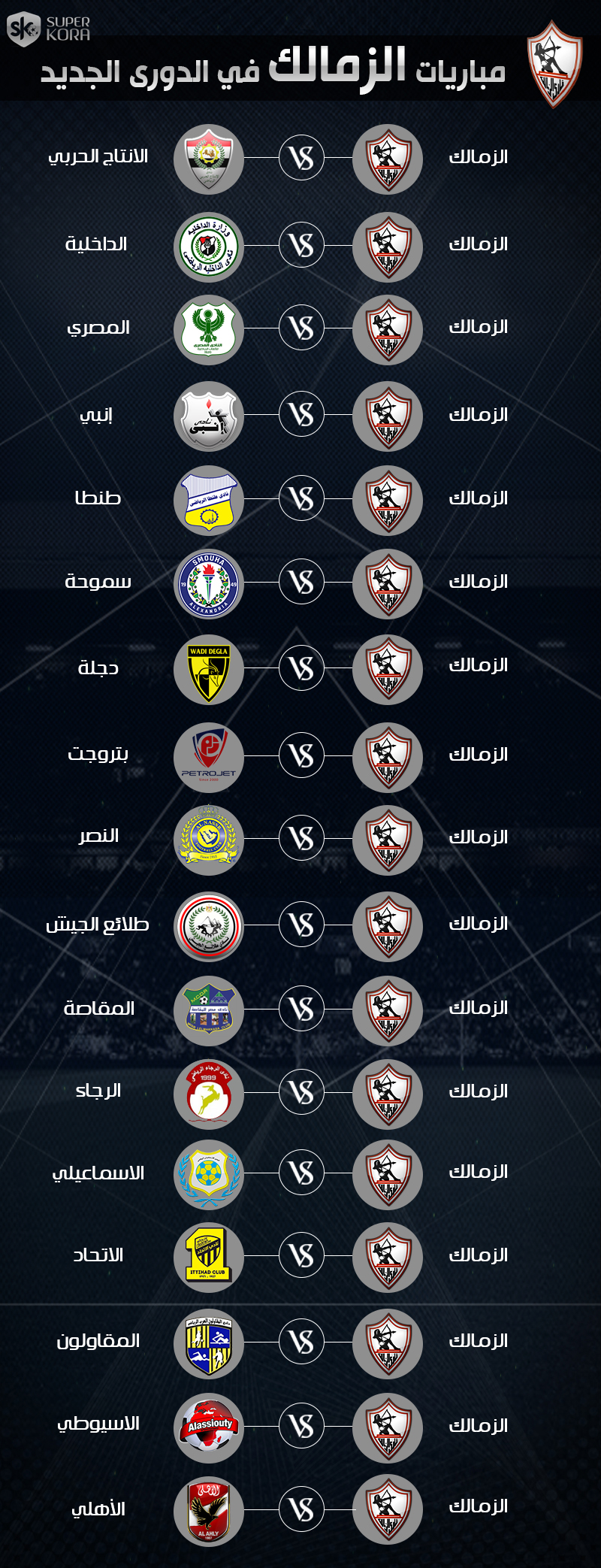 جدول مباريات الزمالك فى الدورى المصرى 2020 - top-gallery-arab