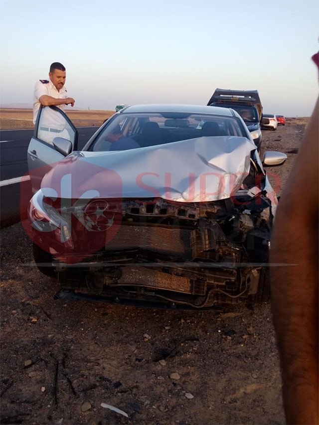 ننشر صورة سيارة لاعب الأهلي بعد حادث رأس غارب - سوبر كورة